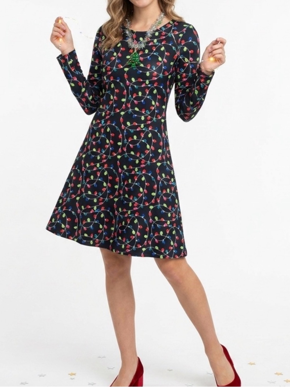 🌟Host Pick🌟George Festive Lights A-line Dress